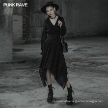 OPQ-545 punk rave  long sleeved summer dresses open breast dress pretty girls black dress